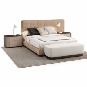 Two-Tone Panel Nightstand Bed