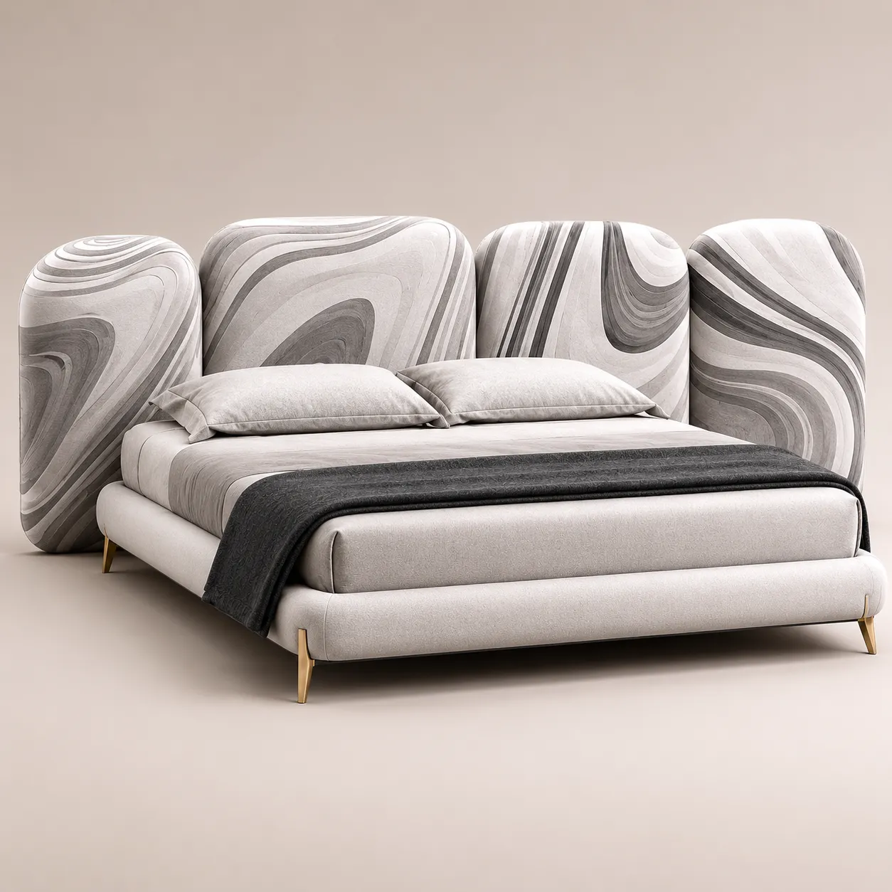 Sculptural Swirl Pattern Bed