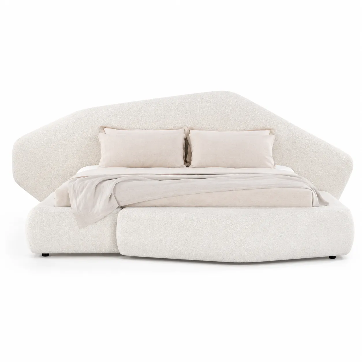 Asymmetrical Polygonal Upholstered Bed