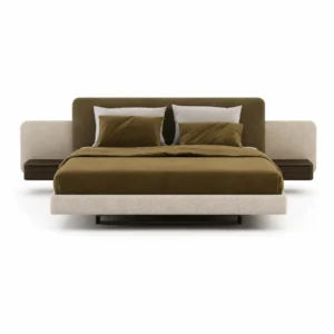 Dual-Tone Floating Nightstand Bed