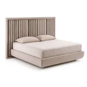 Vertical Slat Headboard Bed