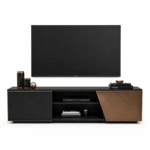 Quilted Black & Bronze TV Cabinet