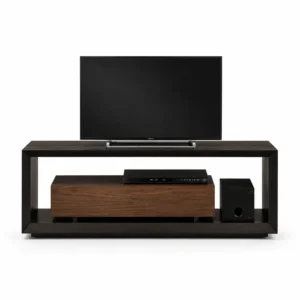 Dark Wood Drop-Door TV Cabinet