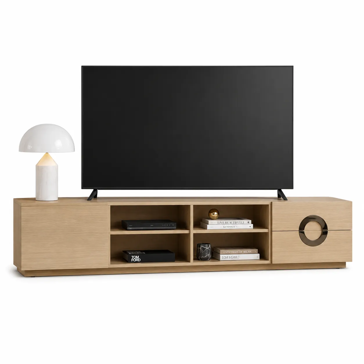 Minimalist Circular Handle TV Cabinet