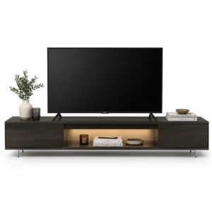Matte Dark Lit Shelf TV Cabinet
