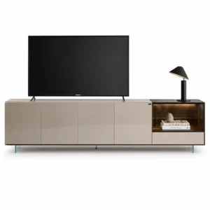 High-Gloss Illuminated Glass TV Cabinet