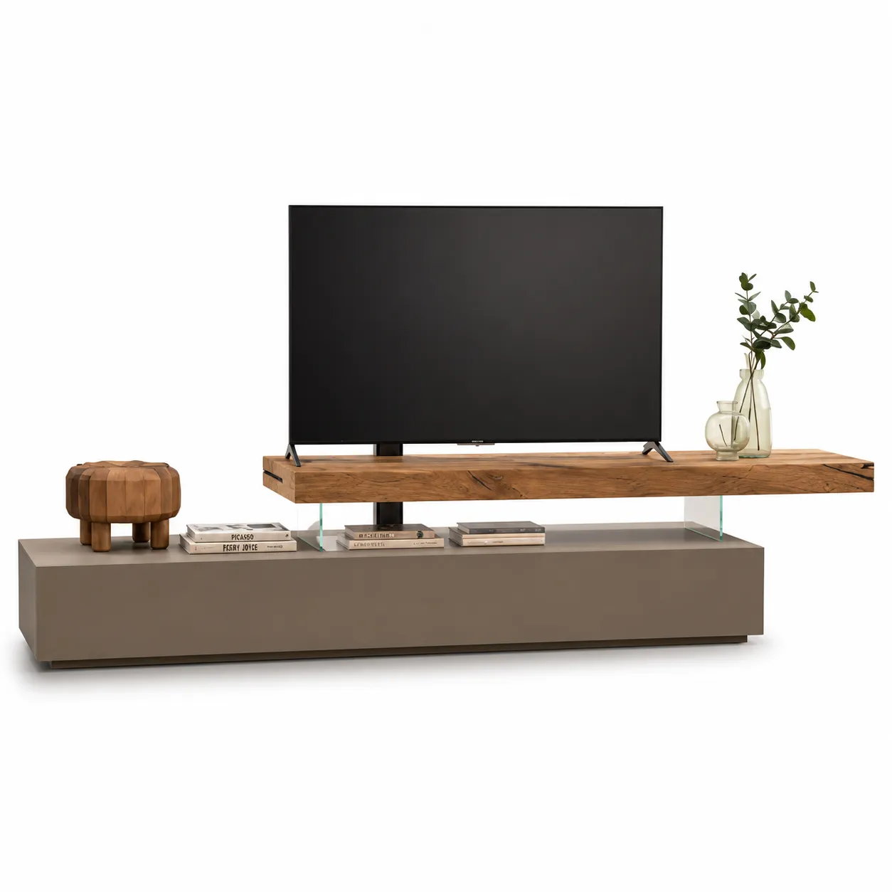 Modular Glass Outdoor View TV Cabinet