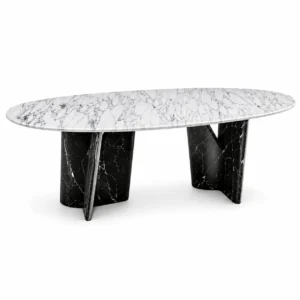 Oval Marble Pedestal Table