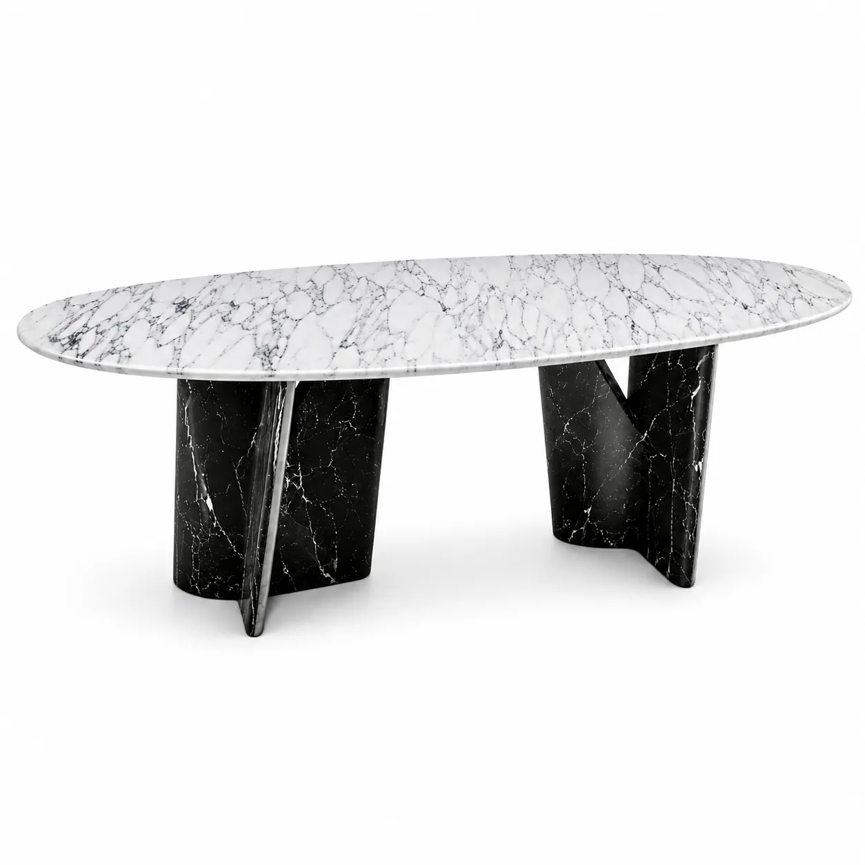 Oval Marble Pedestal Table