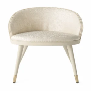 Ivory Floral Fabric Dining Chair