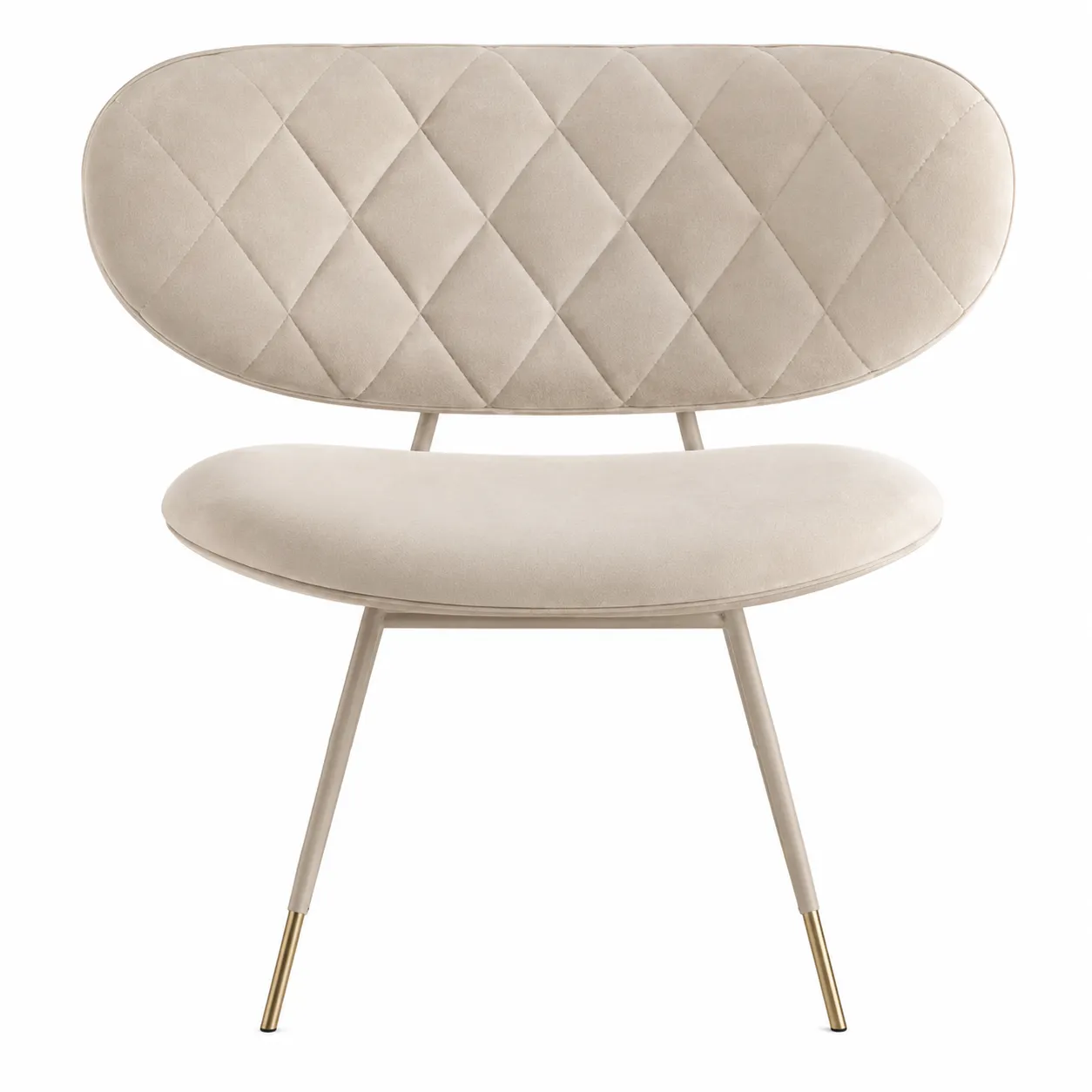 Beige Diamond-Stitch Dining Chair
