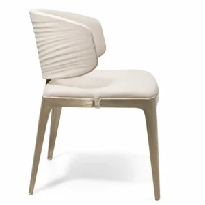 Wave-Upholstery Wraparound Dining Chair