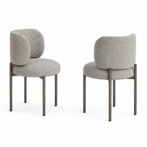 Rounded Soft Grey Dining Chair