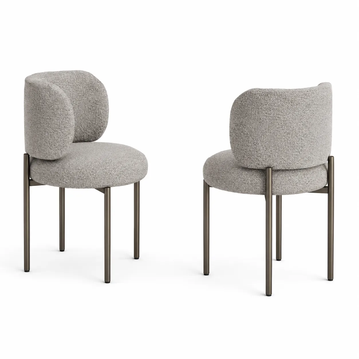 Rounded Soft Grey Dining Chair