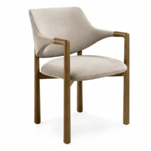 Minimalist Beige Wood Frame Dining Chair