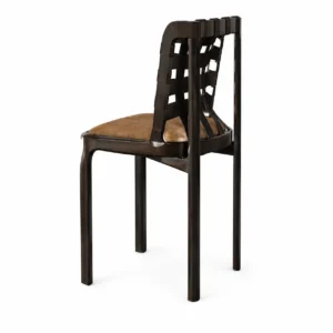 Woven Leather Grid-Back Dining Chair