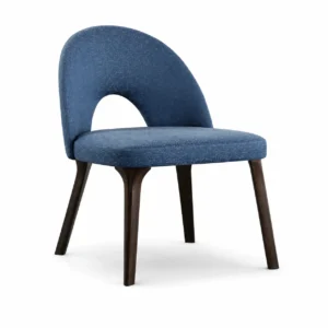 Blue Fabric Arch Cut-Out Dining Chair