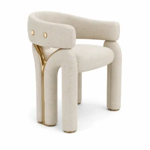 Avant-Garde Cream Gold Accent Dining Chair