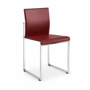 Chrome Frame Leather Dining Chair