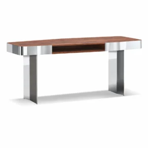 Walnut & Steel Study Table