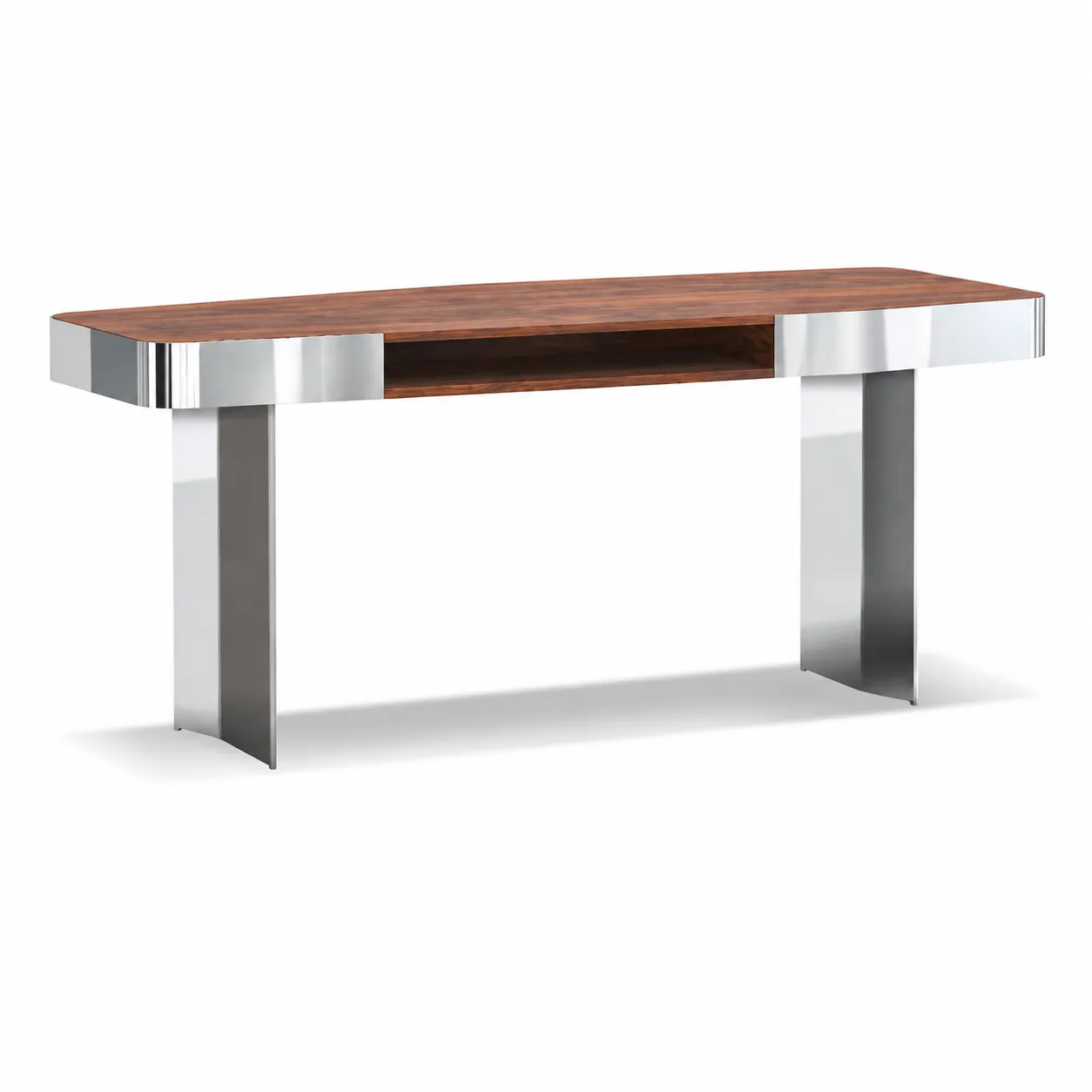 Walnut & Steel Study Table