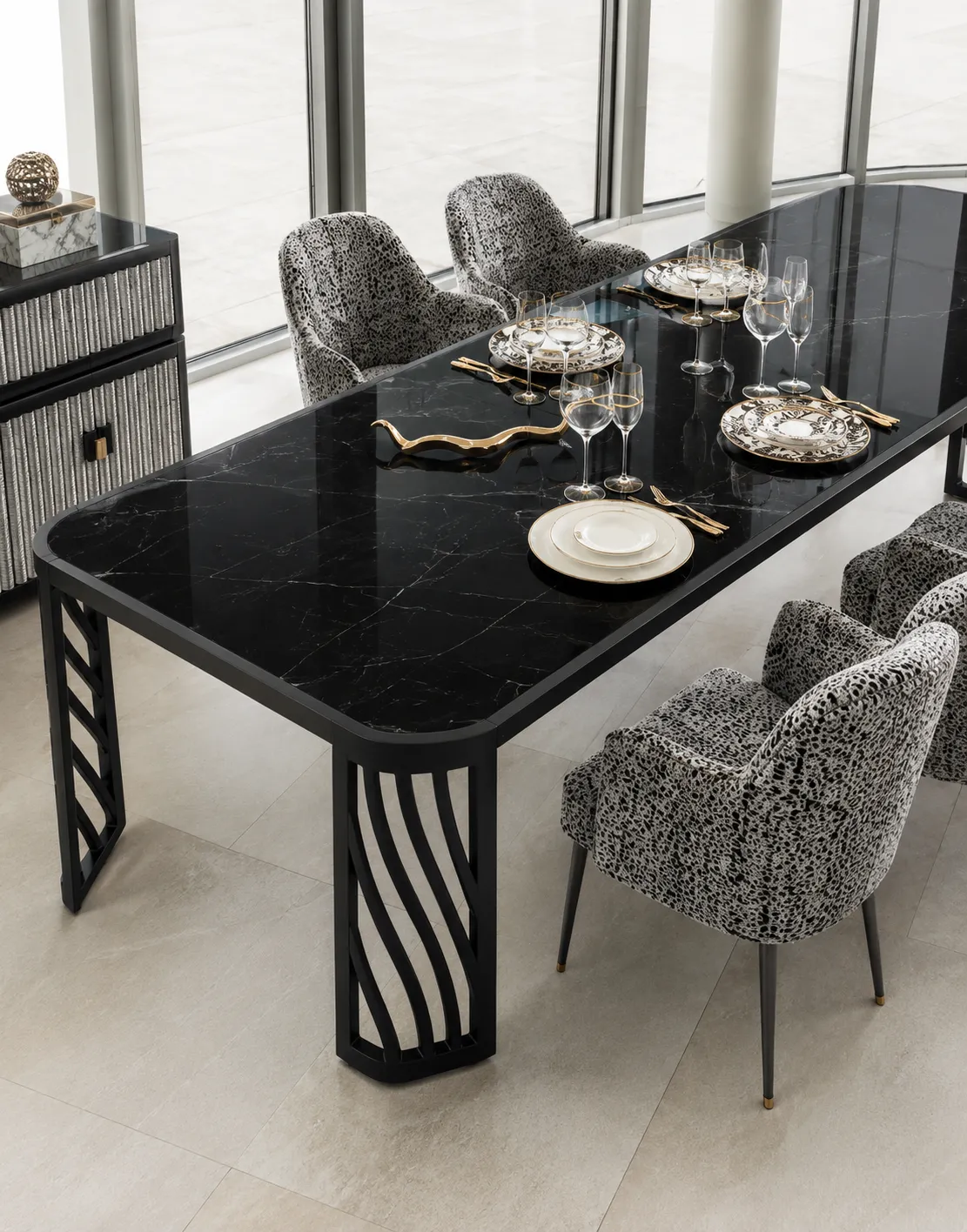 Zebra Pattern Dining Table