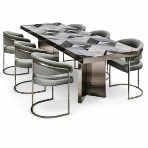 Geometric Stone Dining Table