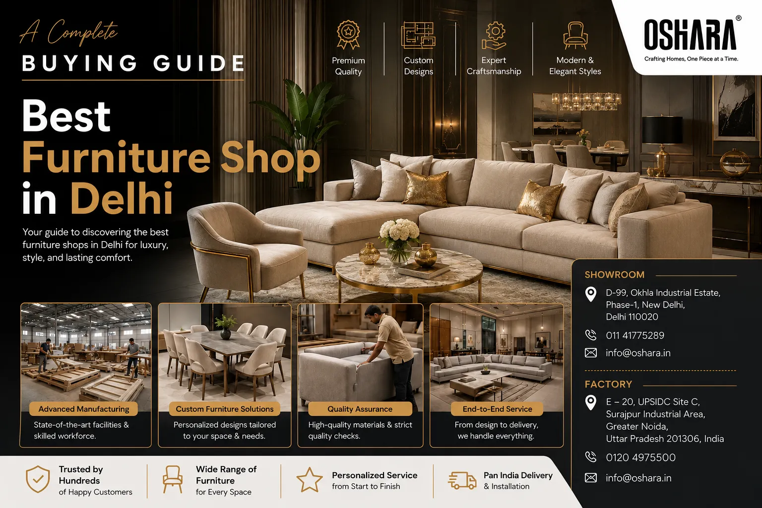 "furniture shop in delhi - oshara custom sofa collection" "best furniture shop in delhi ncr - handcrafted bed" "furniture shop in delhi - custom dining table and chairs" "online furniture shop in delhi - oshara greater noida facility