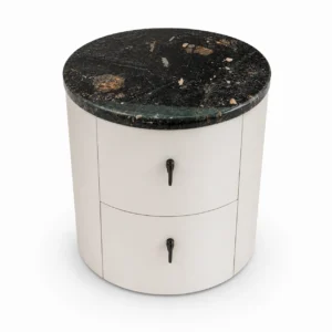 Oshara Marble Top Round Nightstand
